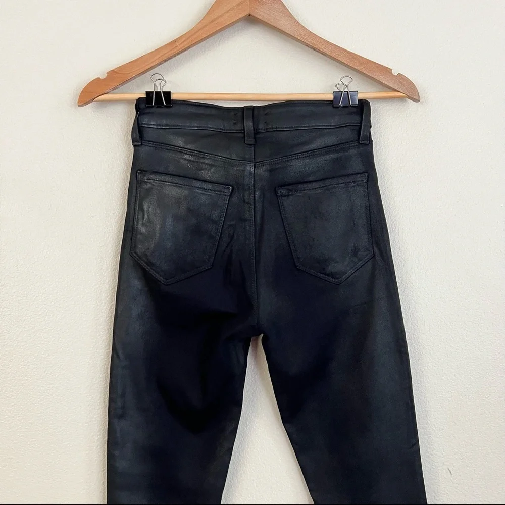 L’AGENCE Marguerite High Rise Skinny Jeans in Black Coated - Picture 7 of 8